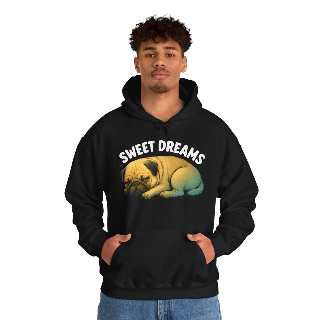 Cozy Pug Hoodie with 'Sweet Dreams' Design
