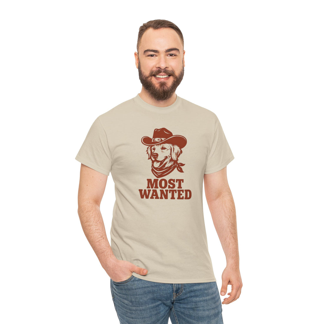 Unisex Heavy Cotton Tee Most Wanted Dog Design