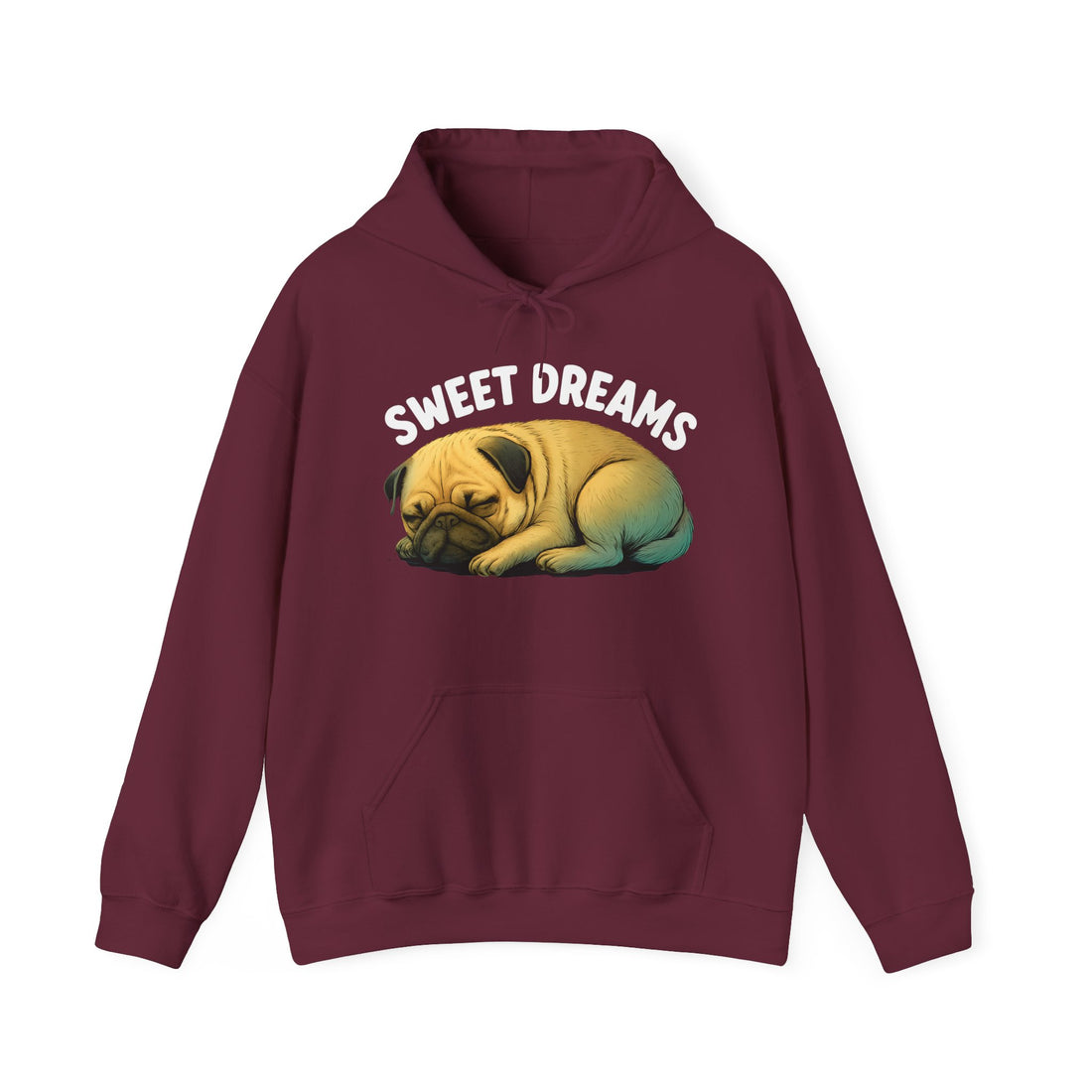 Cozy Pug Hoodie with 'Sweet Dreams' Design