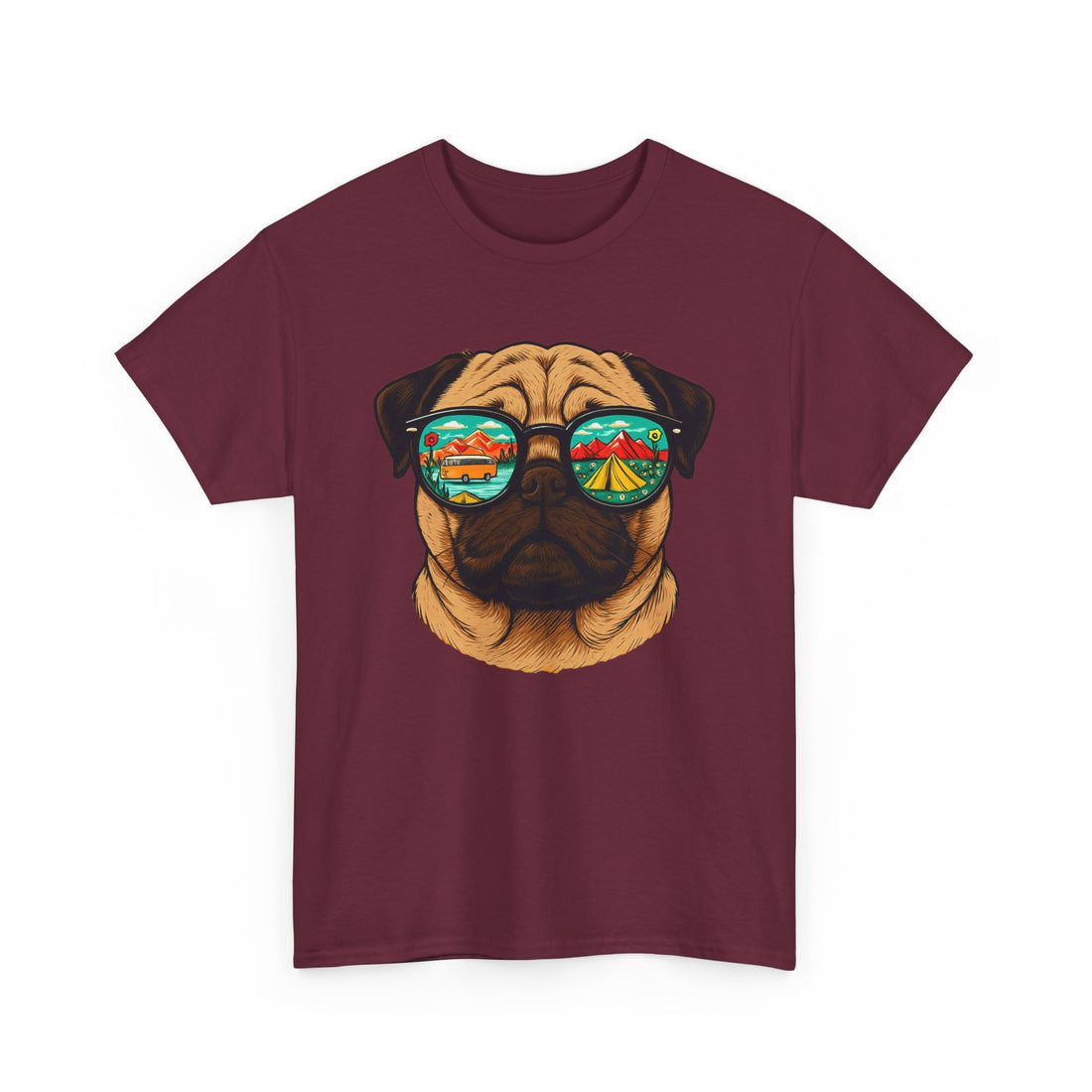 Retro Pug Graphic Tee, Dog Lover Gift