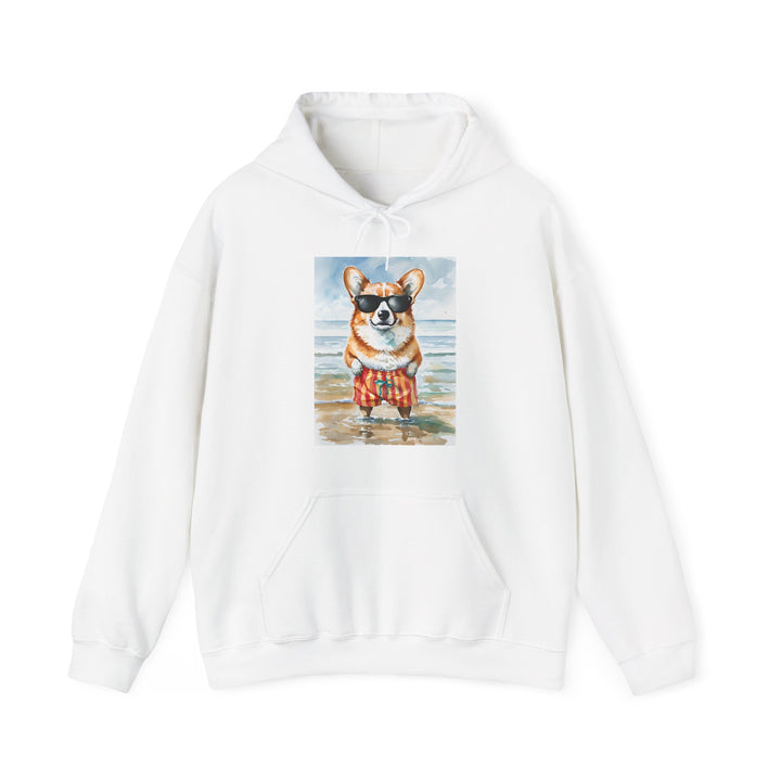 Beach Vibes Corgi Hoodie