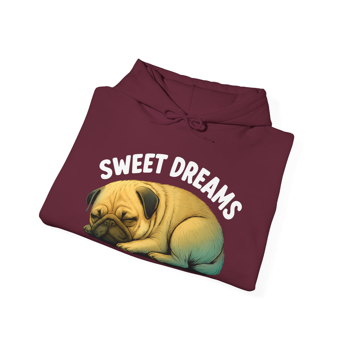 Cozy Pug Hoodie with 'Sweet Dreams' Design
