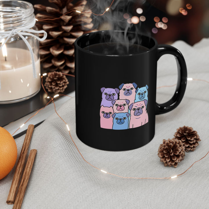 Pug Lover's Black Mug