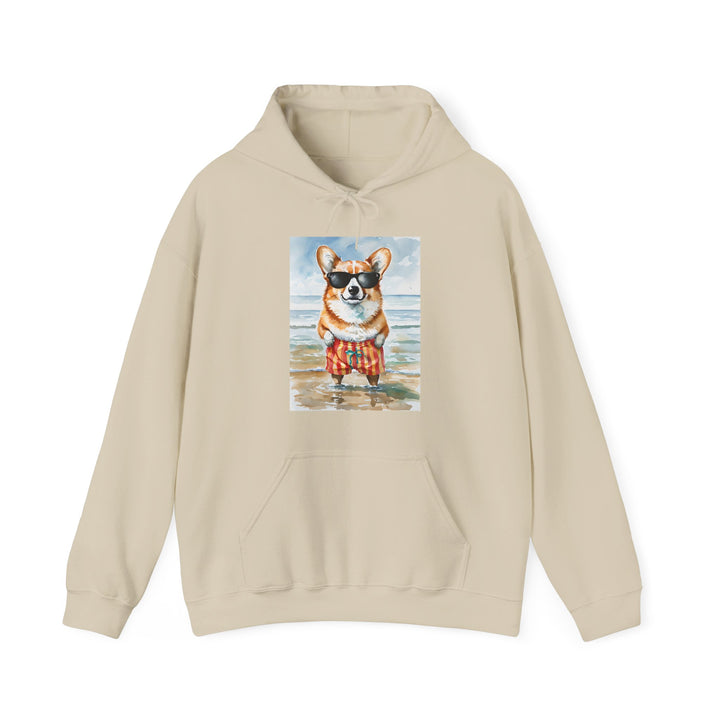 Beach Vibes Corgi Hoodie