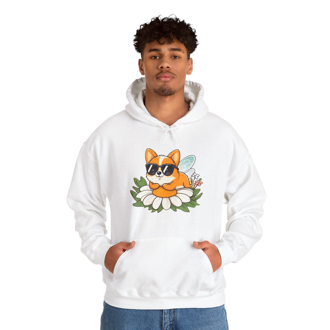 Corgi in Sunglasses Hoodie