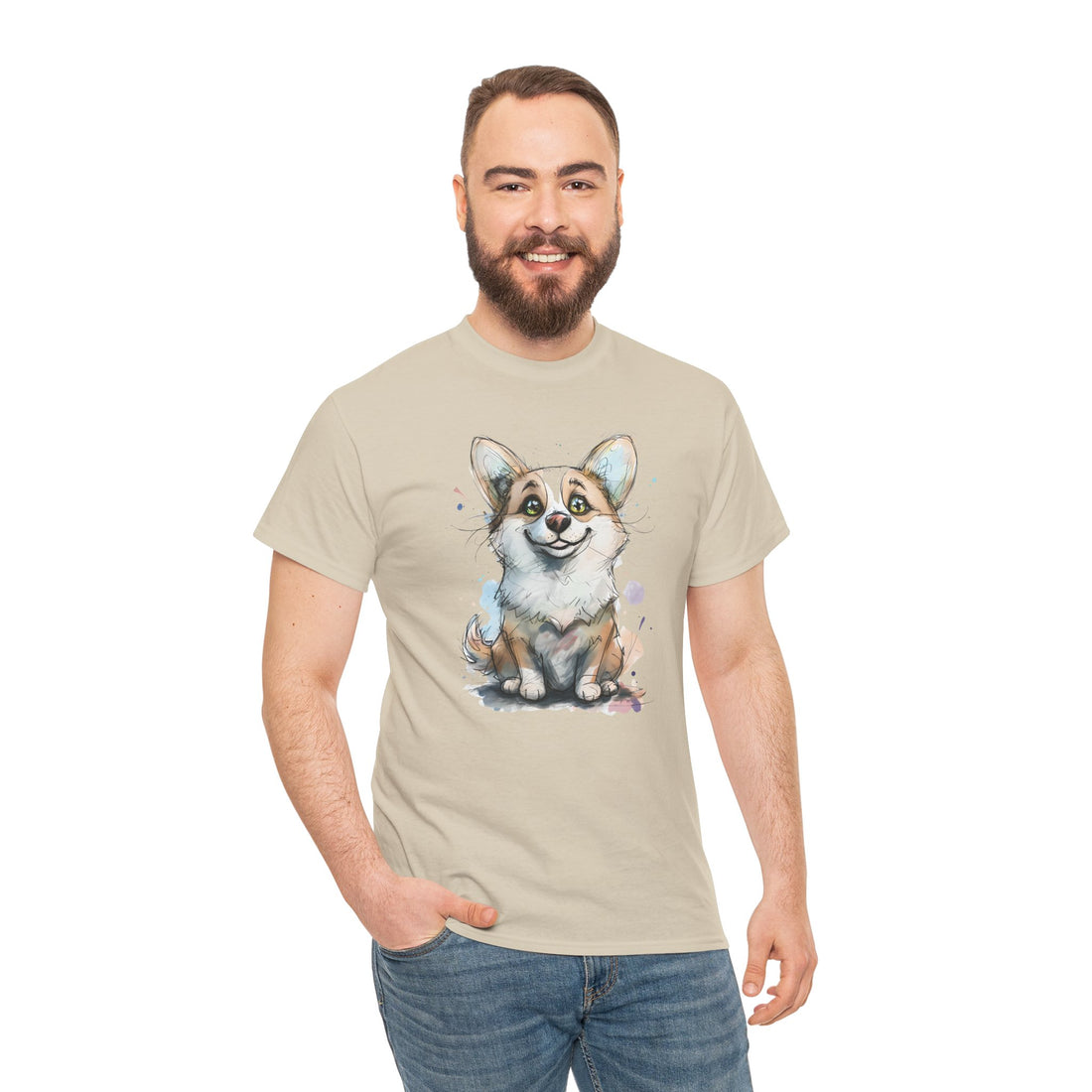 Adorable Corgi Love Unisex Heavy Cotton Tee
