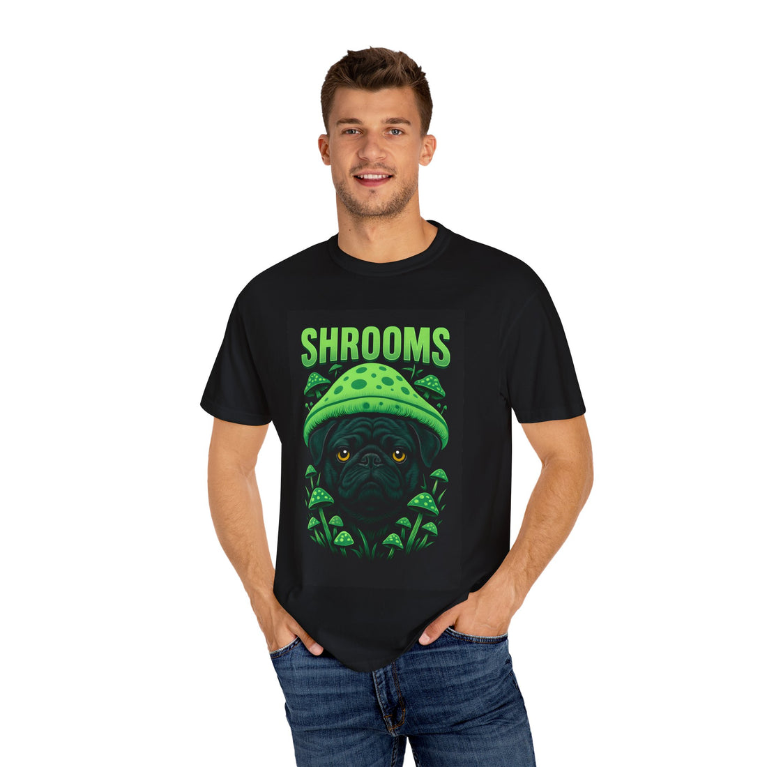 Shroom Pug T-Shirt | Fun Unisex Tee for Dog Lovers | Perfect for Festivals, Parties, or Everyday Wear | Unique Gift Idea