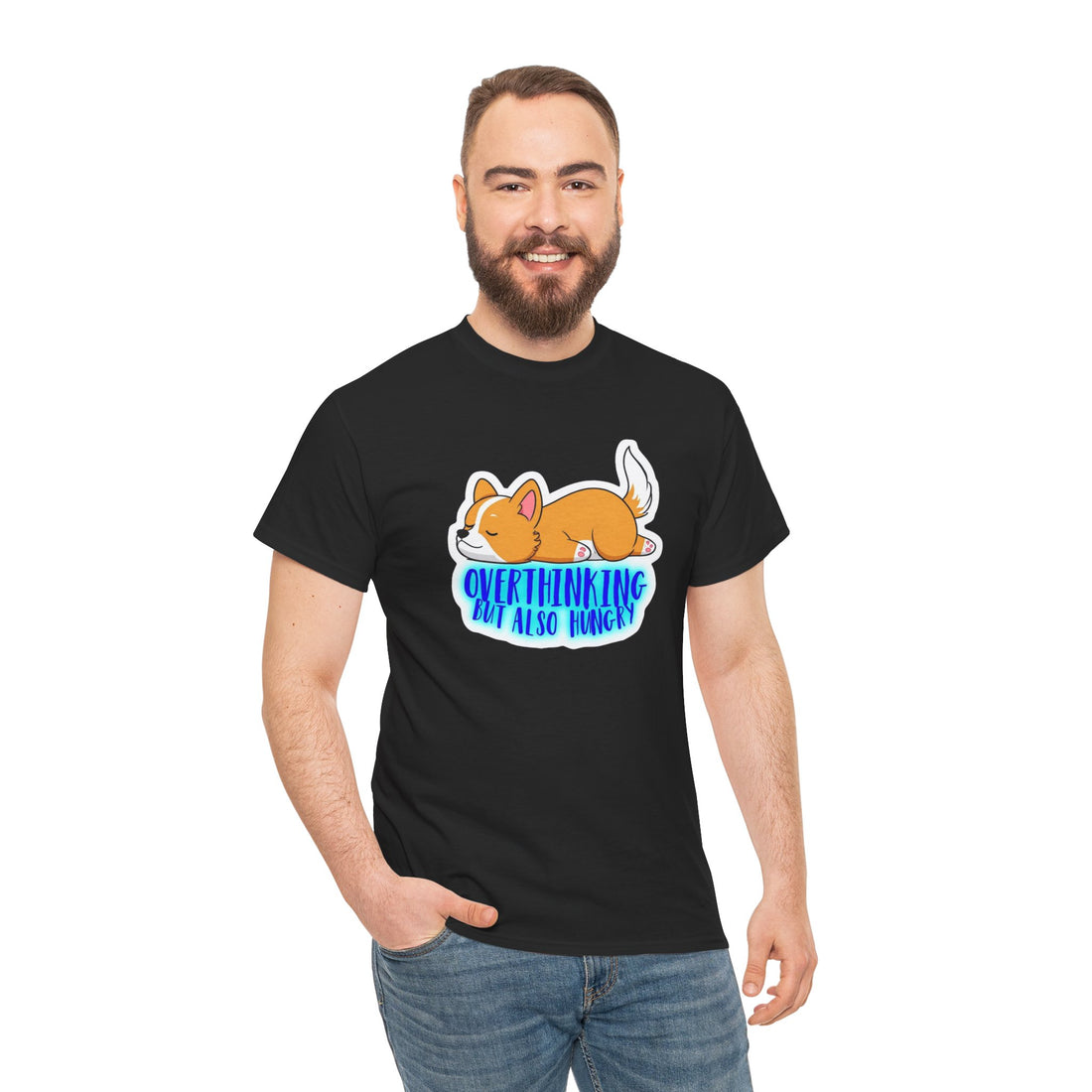 Overthinking Corgi Unisex Heavy Cotton Tee