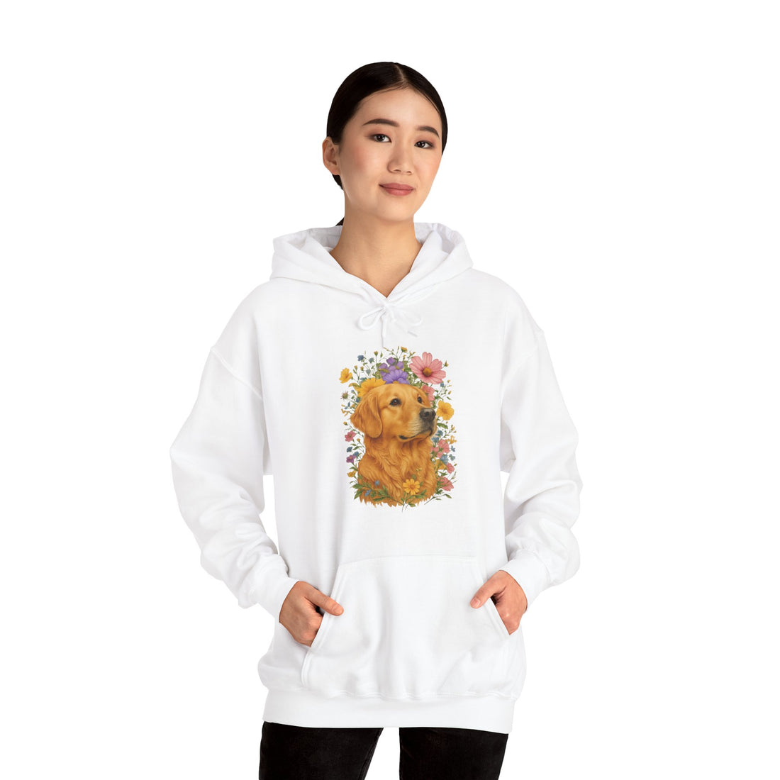 Golden Retriever Floral Hoodie