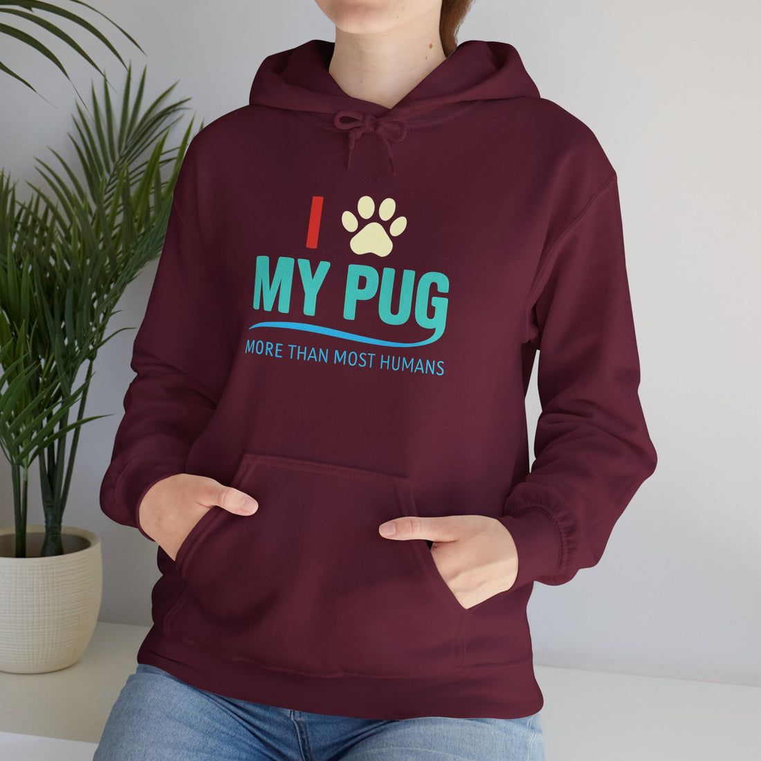 I Love My Pug Hoodie