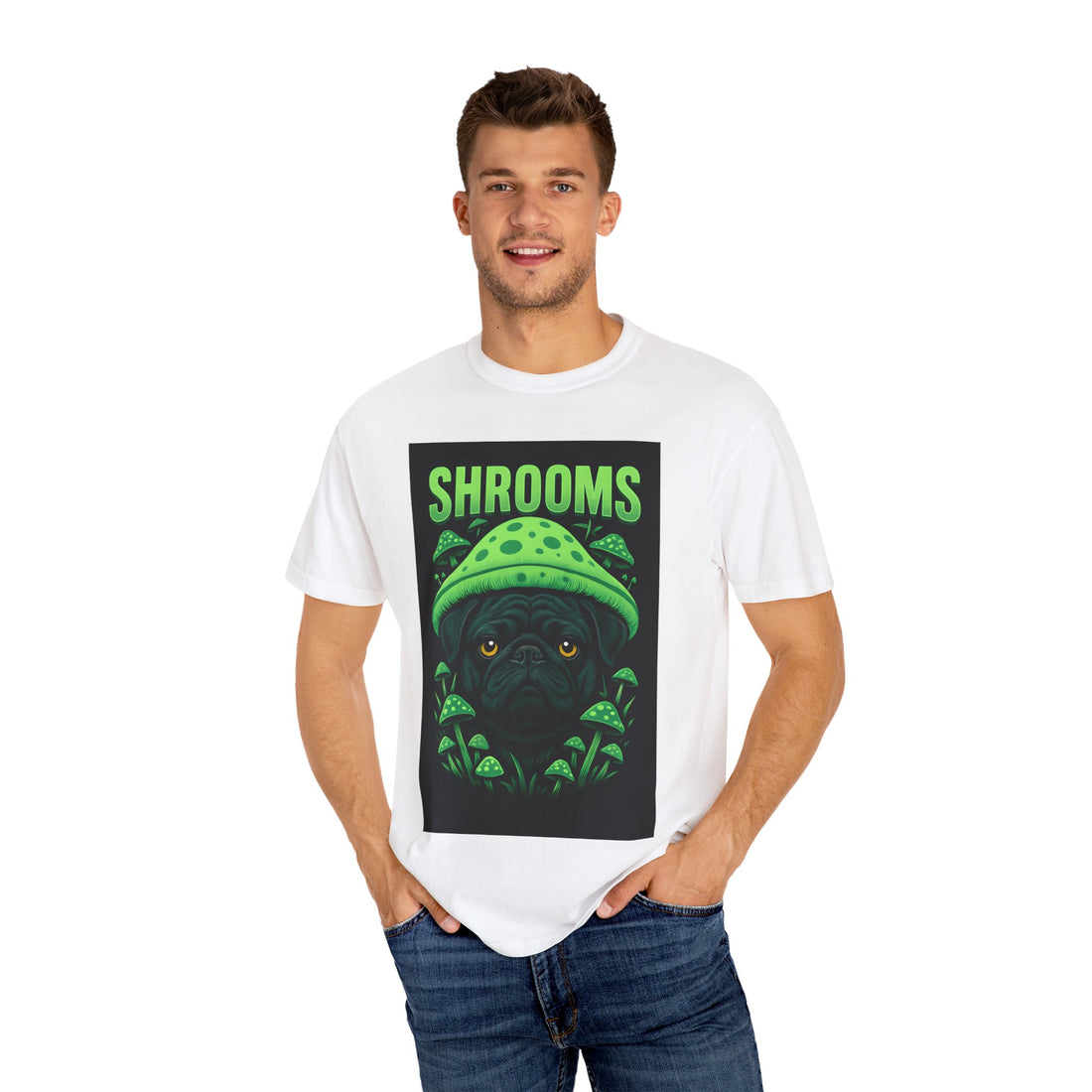 Shroom Pug T-Shirt | Fun Unisex Tee for Dog Lovers | Perfect for Festivals, Parties, or Everyday Wear | Unique Gift Idea