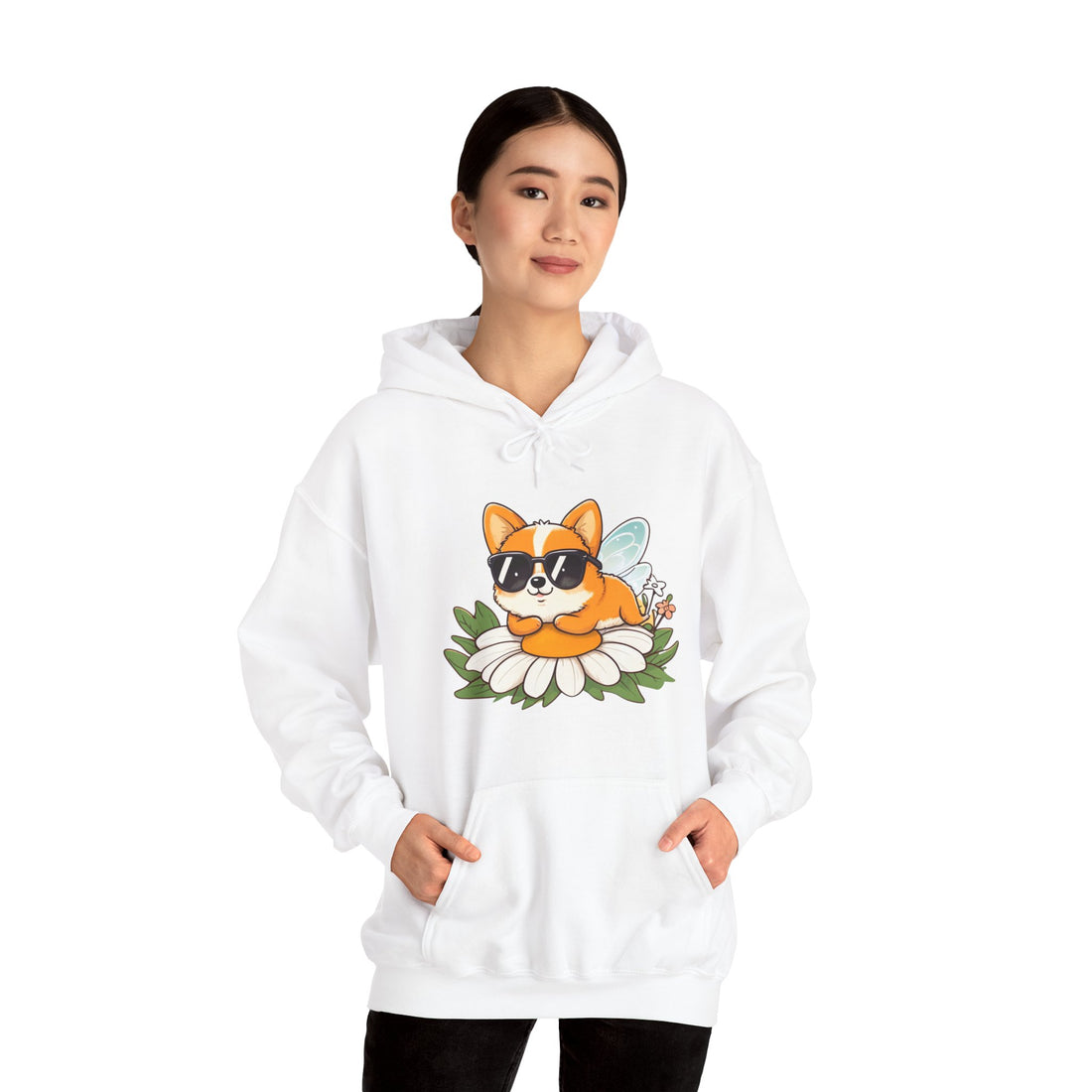 Corgi in Sunglasses Hoodie