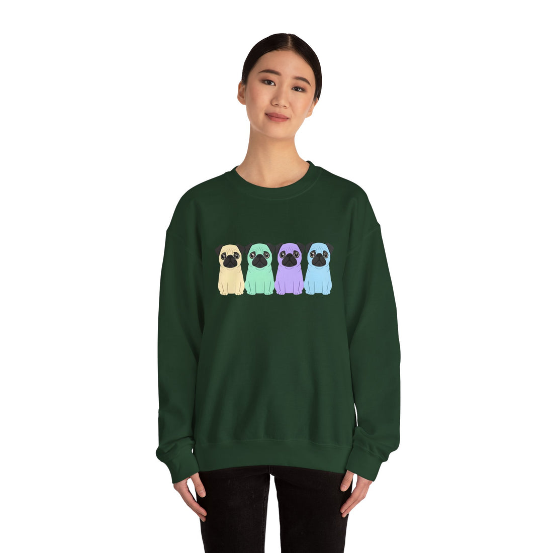 Colorful Pug Sweatshirt for Dog Lovers