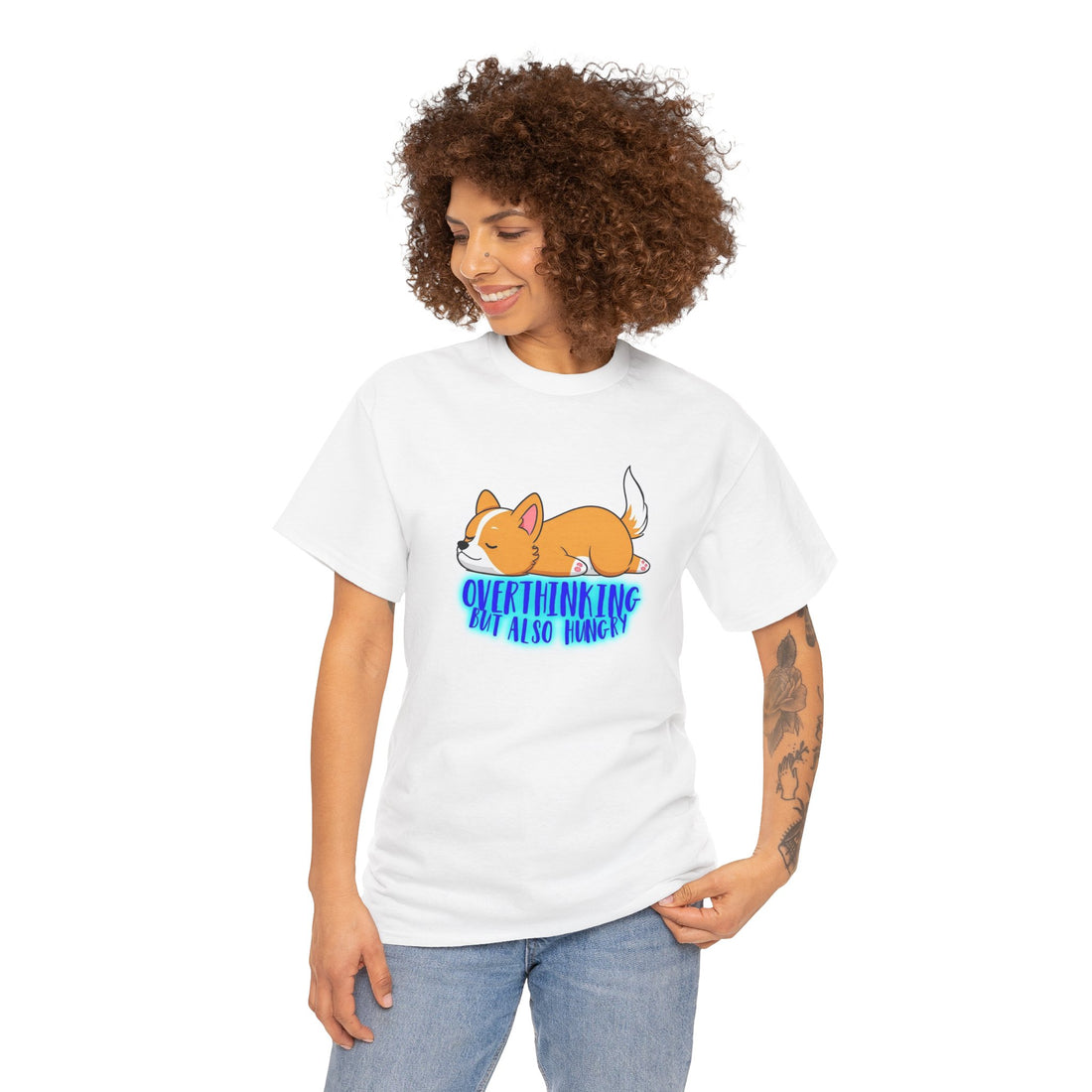 Overthinking Corgi Unisex Heavy Cotton Tee