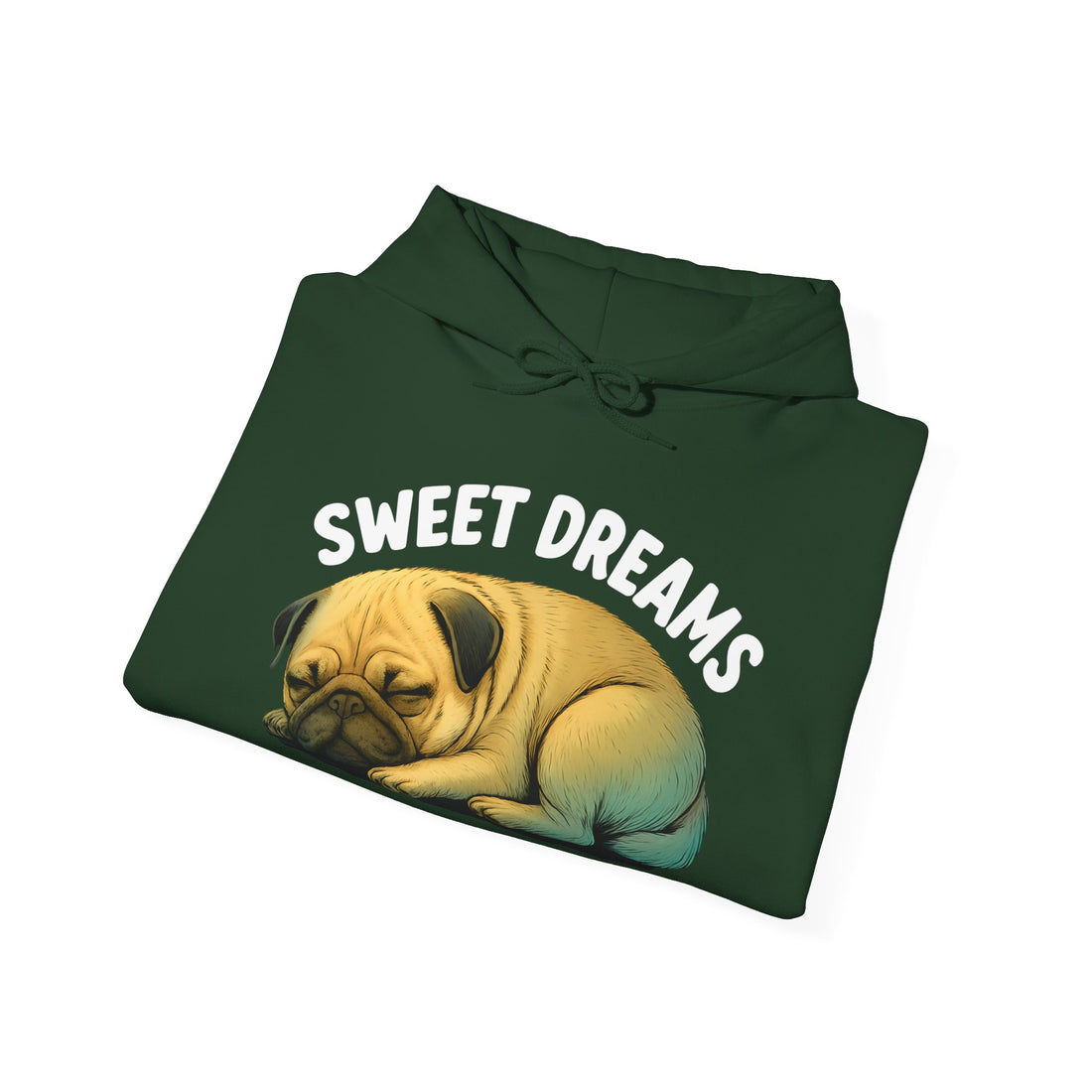 Cozy Pug Hoodie with 'Sweet Dreams' Design