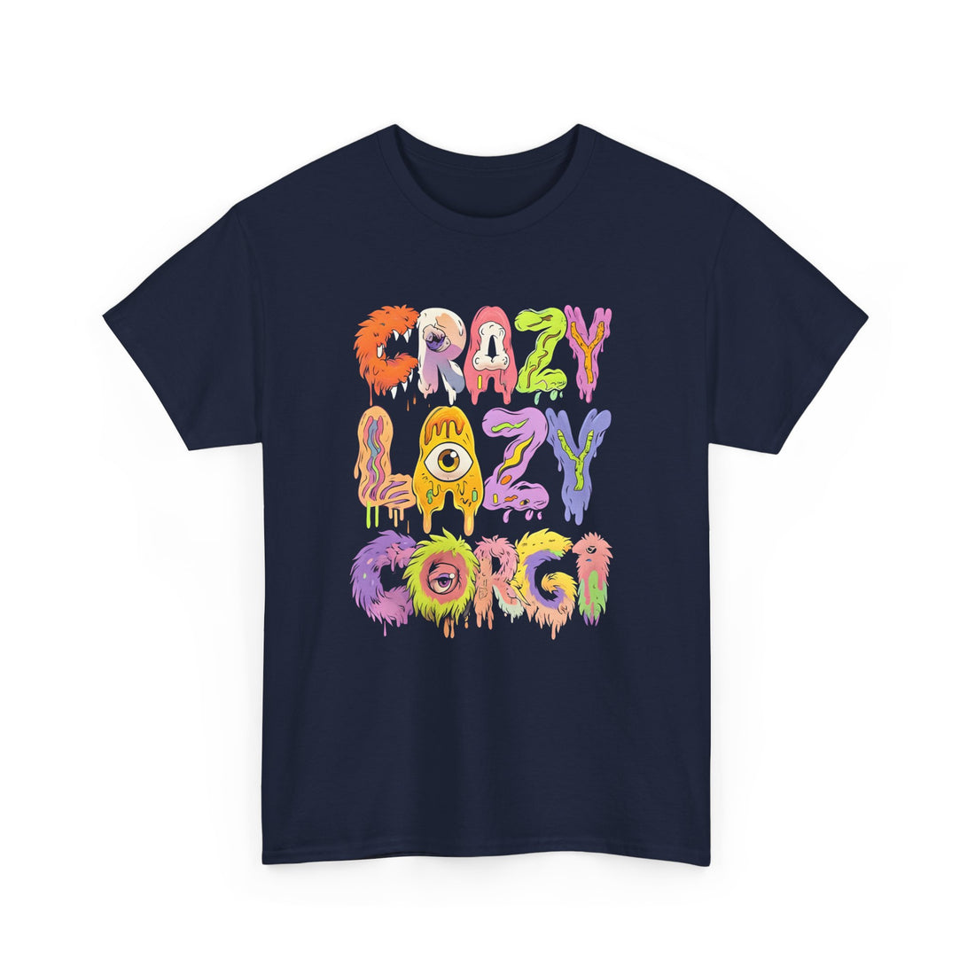 Crazy Lazy Corgi Heavy Cotton Tee | Fun Pet Lover Shirt, Gift for Corgi Owners, Casual Wear, Dog Lover Gift, Unique Graphic Tee
