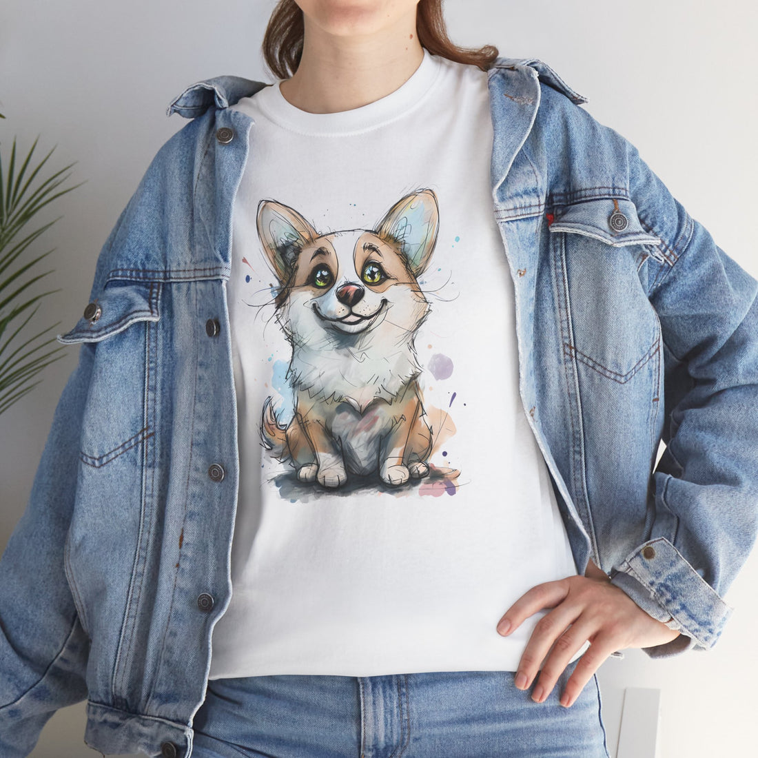 Adorable Corgi Love Unisex Heavy Cotton Tee