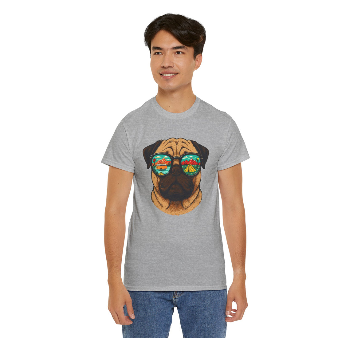 Retro Pug Graphic Tee, Dog Lover Gift