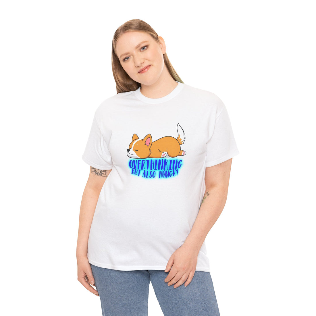 Overthinking Corgi Unisex Heavy Cotton Tee