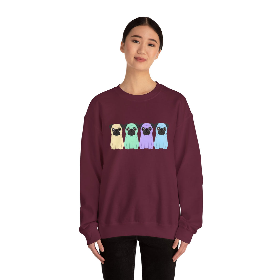 Colorful Pug Sweatshirt for Dog Lovers