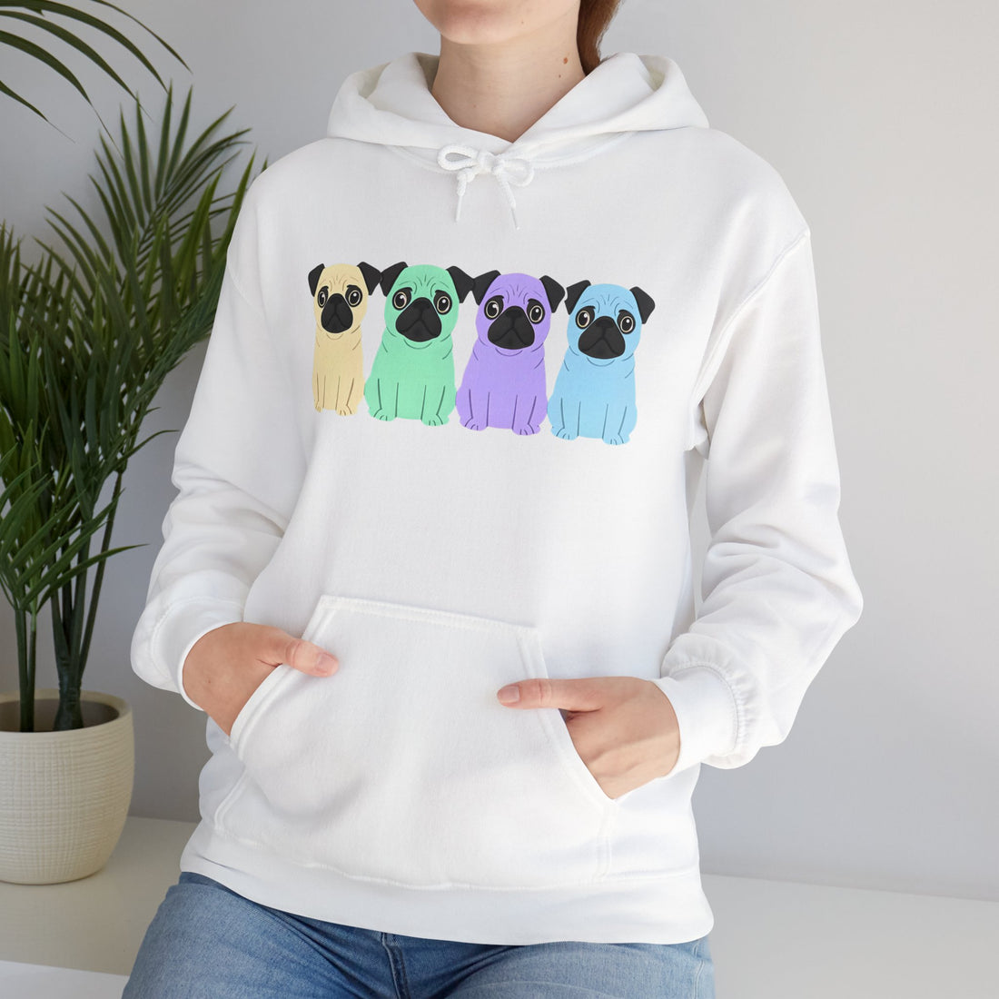 Colorful Pug Hoodie