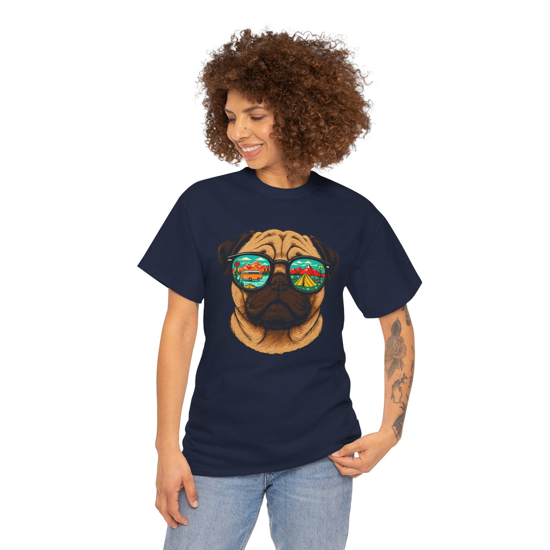 Retro Pug Graphic Tee, Dog Lover Gift