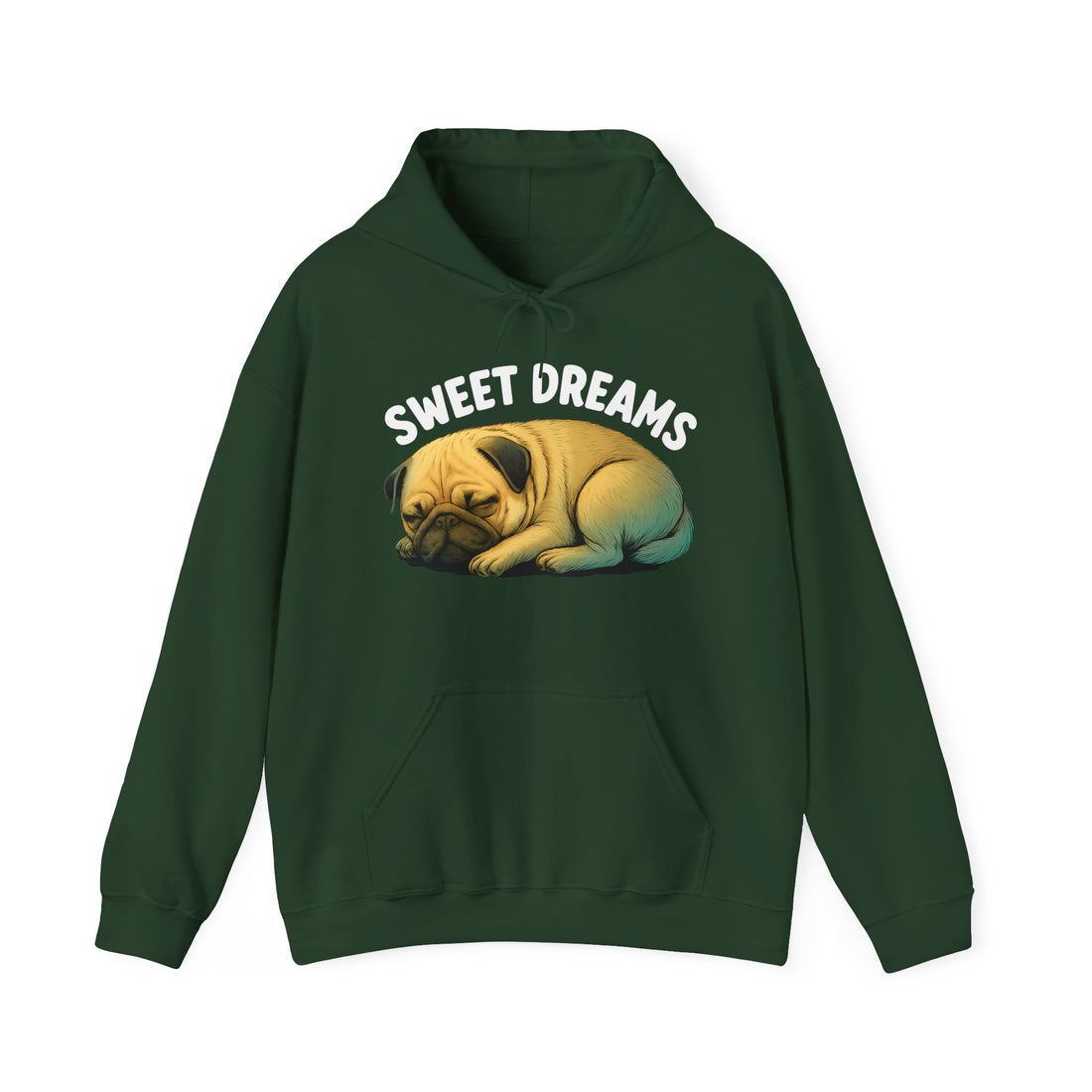 Cozy Pug Hoodie with 'Sweet Dreams' Design