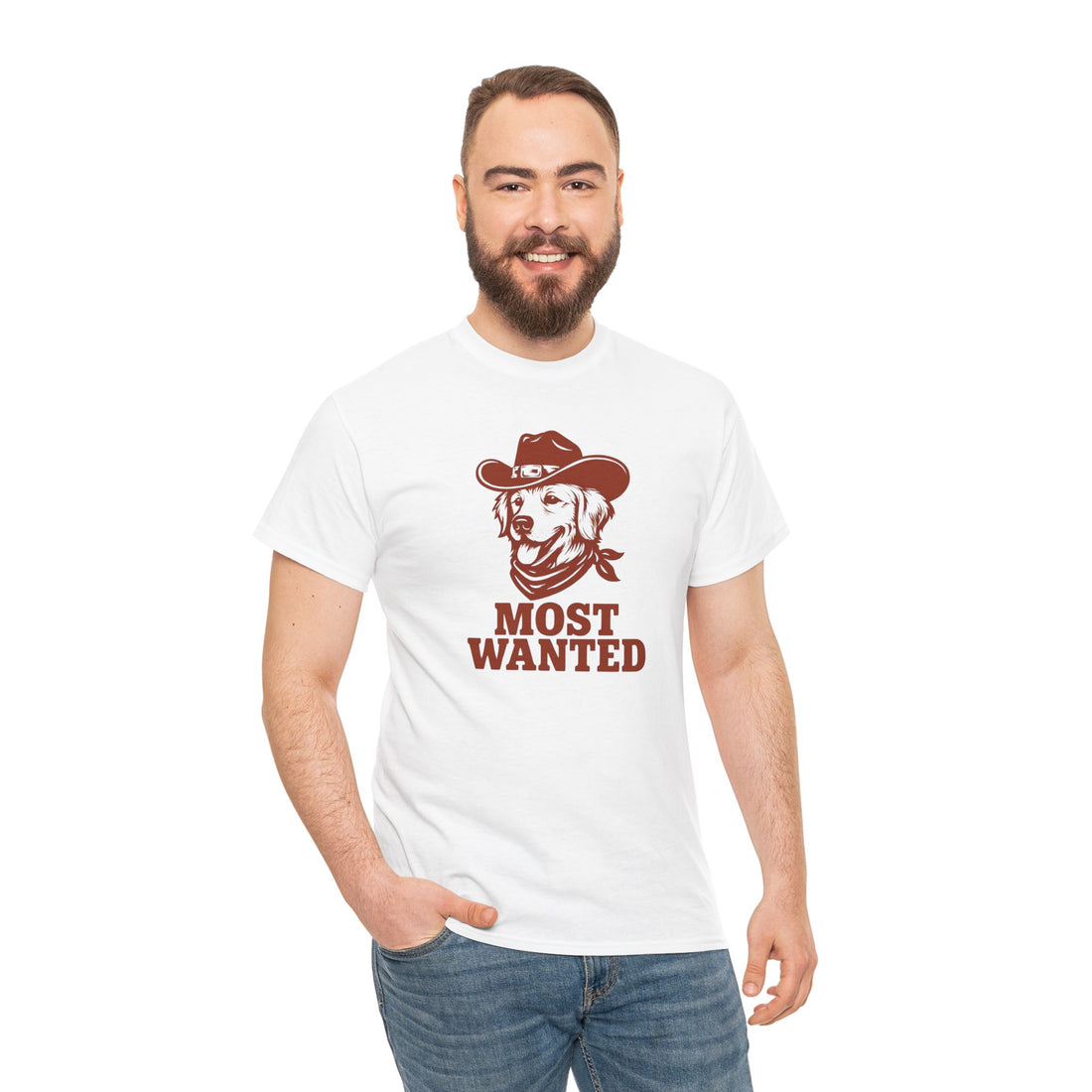 Unisex Heavy Cotton Tee Most Wanted Dog Design