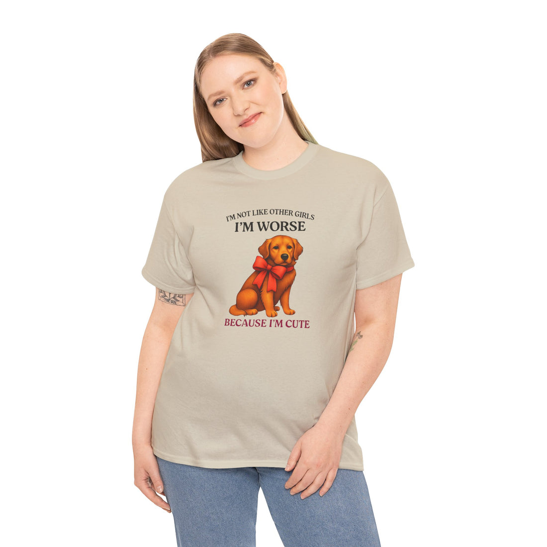 Cute Dog Humor Unisex Heavy Cotton Tee
