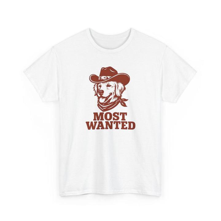 Unisex Heavy Cotton Tee Most Wanted Dog Design