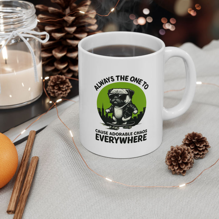 Evergreen Motivation Pug Ceramic Mug
