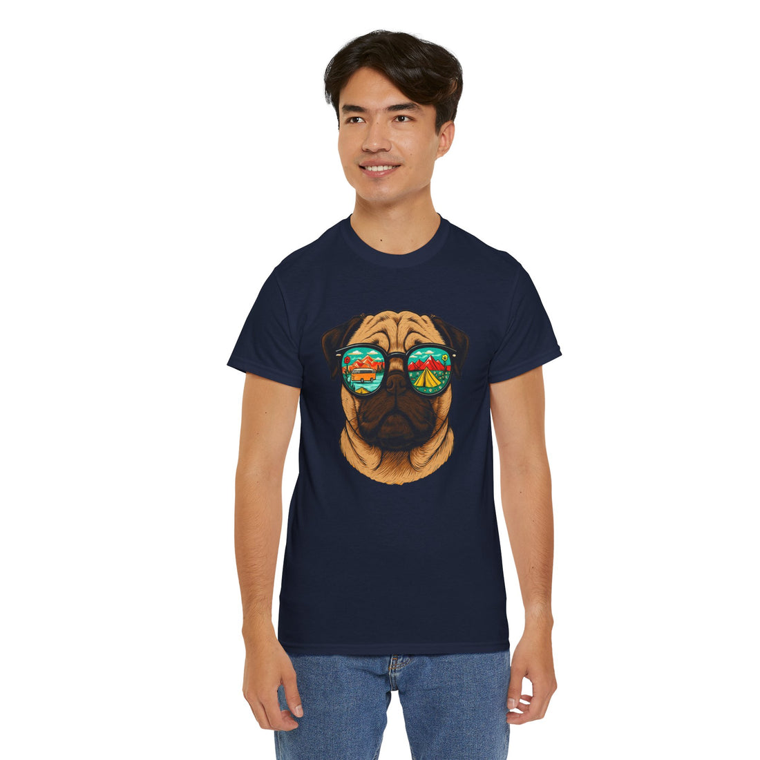 Retro Pug Graphic Tee, Dog Lover Gift