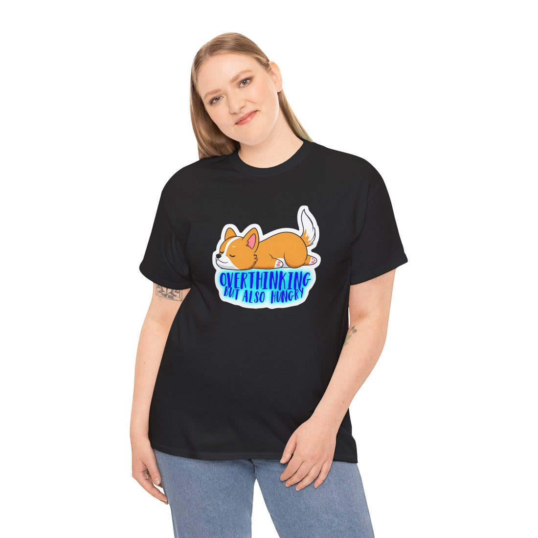 Overthinking Corgi Unisex Heavy Cotton Tee
