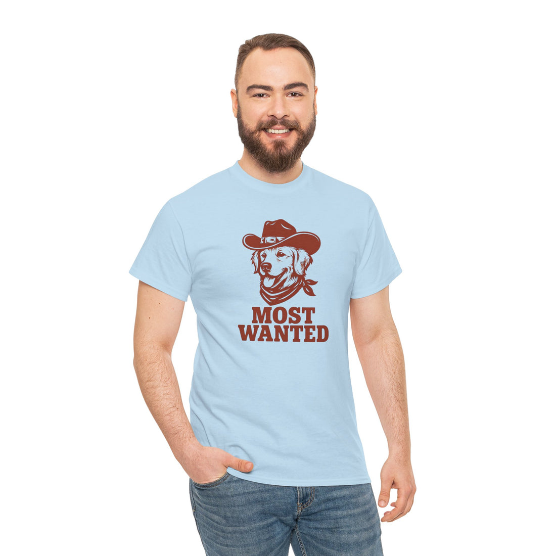 Unisex Heavy Cotton Tee Most Wanted Dog Design