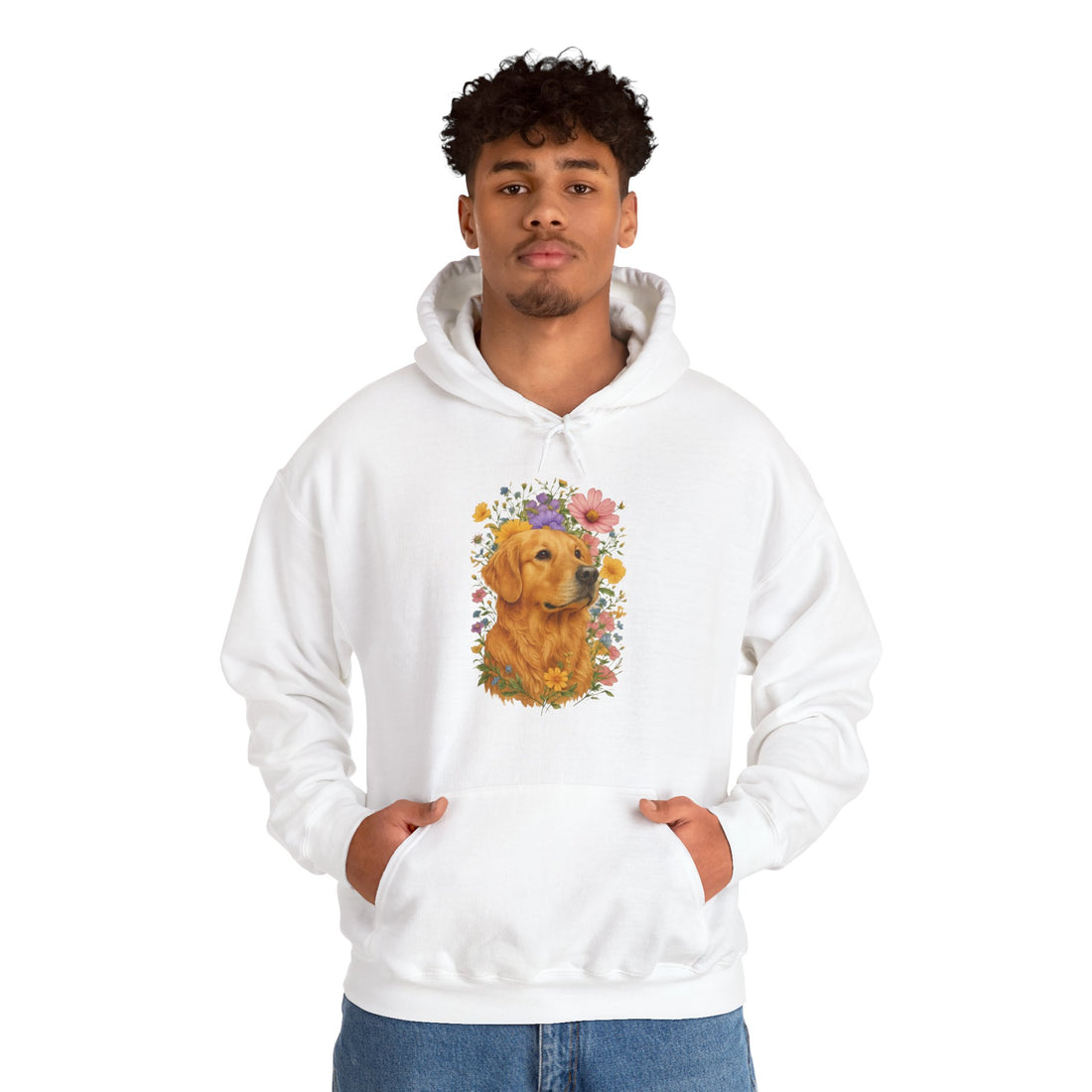 Golden Retriever Floral Hoodie