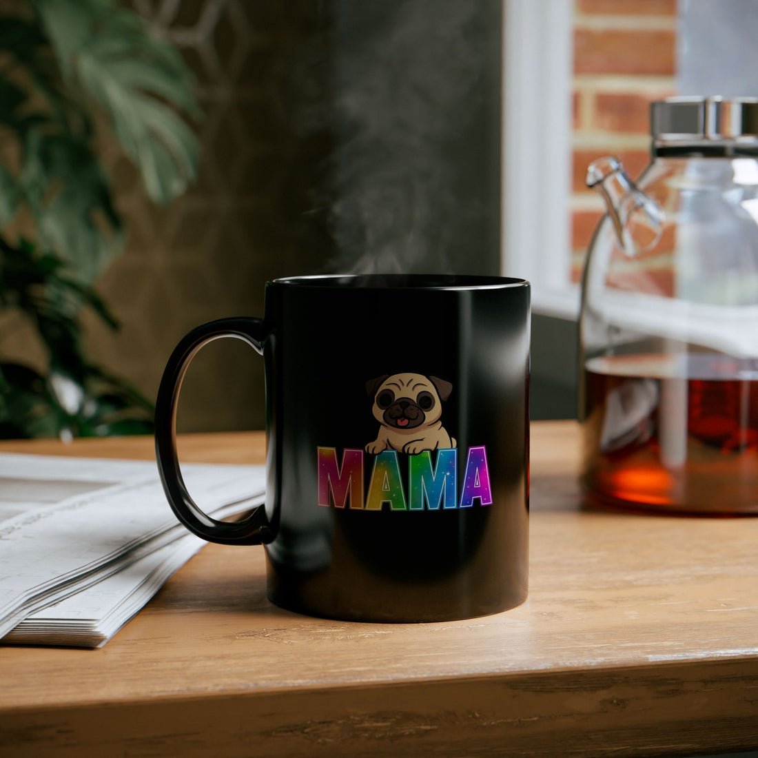 Rainbow Pug Mama Mug