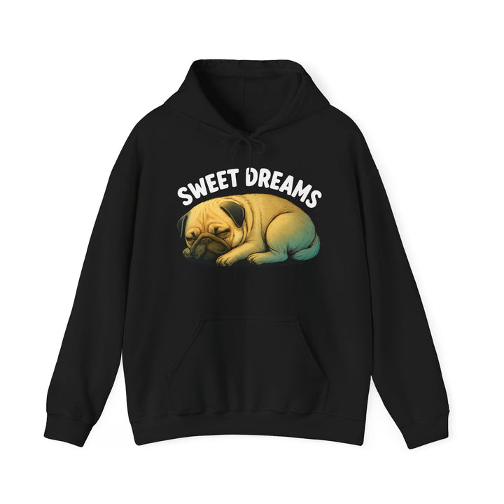 Cozy Pug Hoodie with 'Sweet Dreams' Design