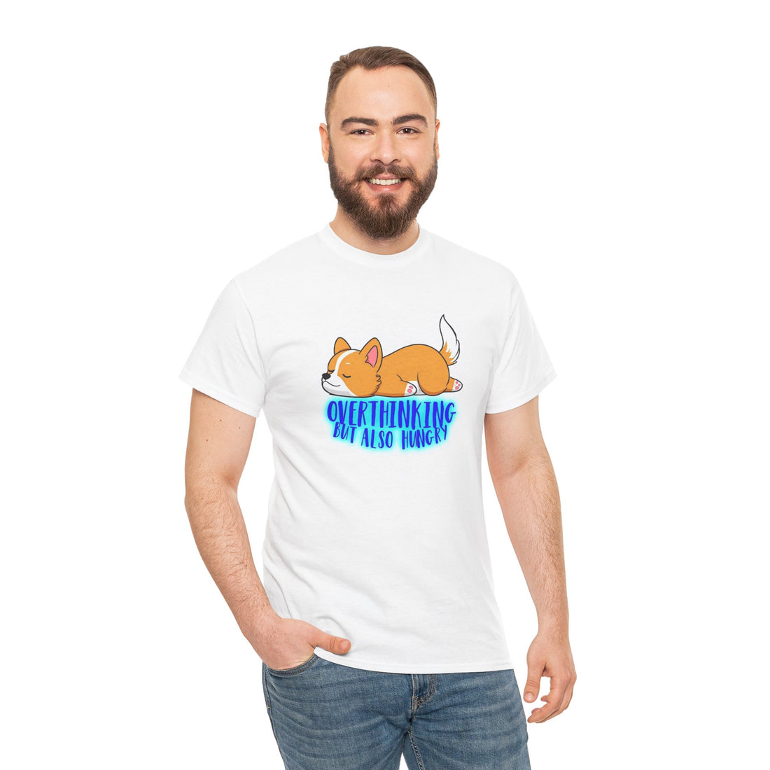 Overthinking Corgi Unisex Heavy Cotton Tee