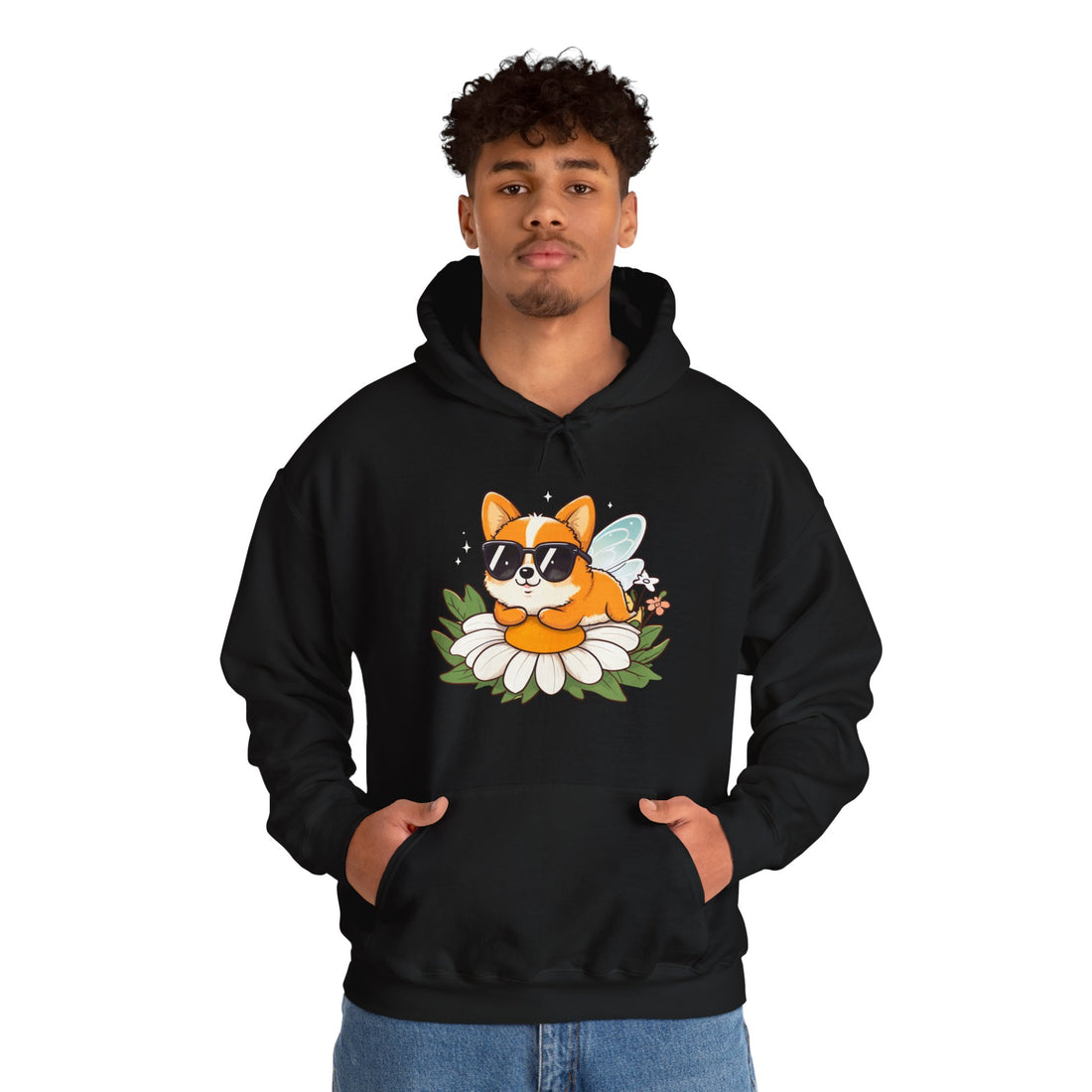Corgi in Sunglasses Hoodie