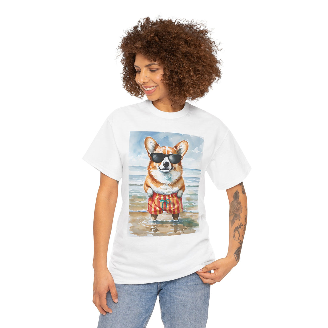 Cool Corgi Beach Tee