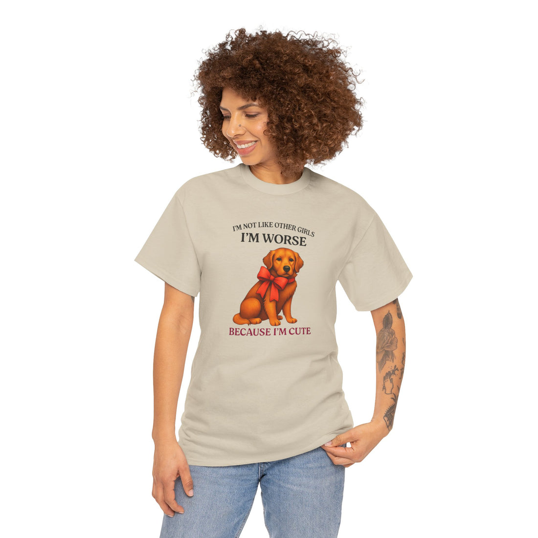 Cute Dog Humor Unisex Heavy Cotton Tee