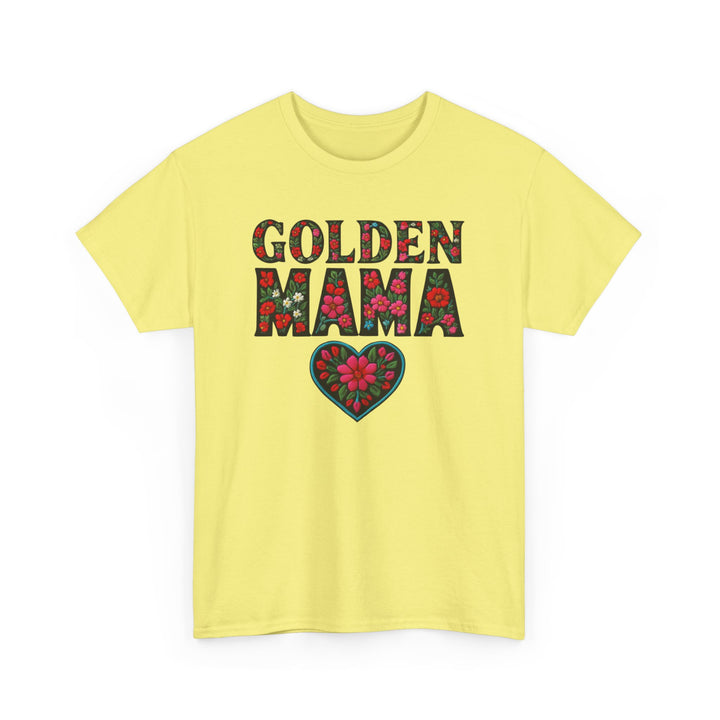 Golden Mama Floral Unisex Heavy Cotton Tee
