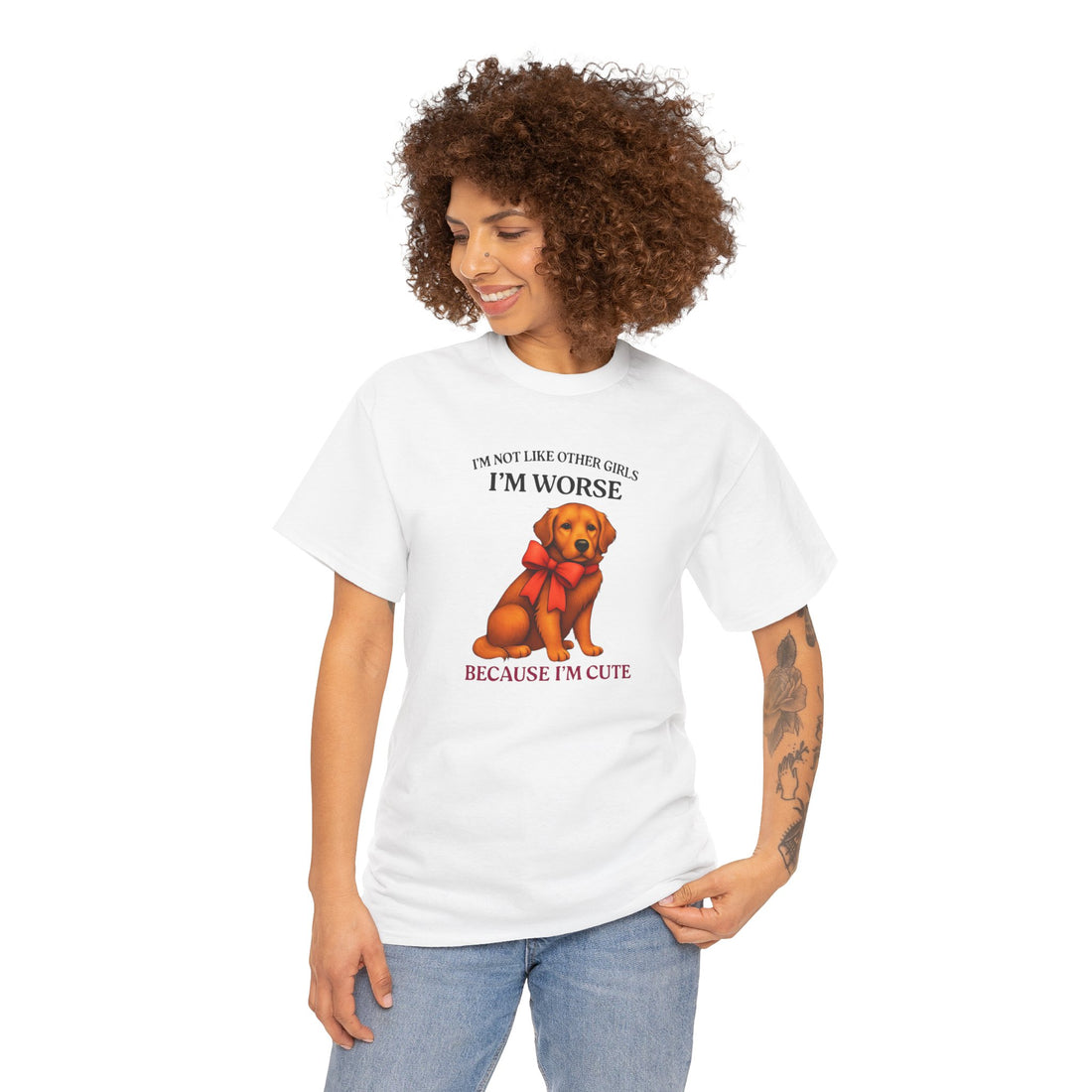 Cute Dog Humor Unisex Heavy Cotton Tee