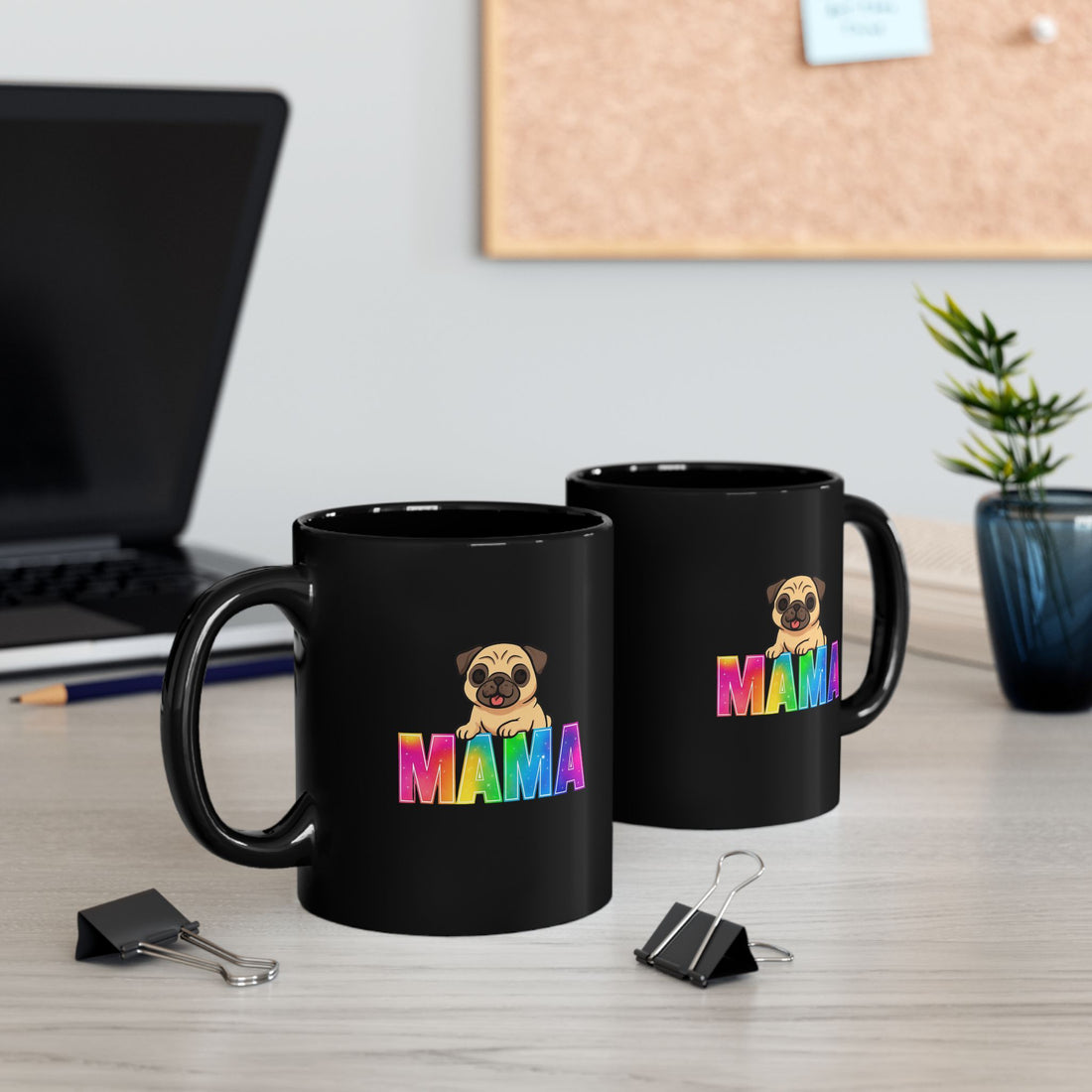 Rainbow Pug Mama Mug