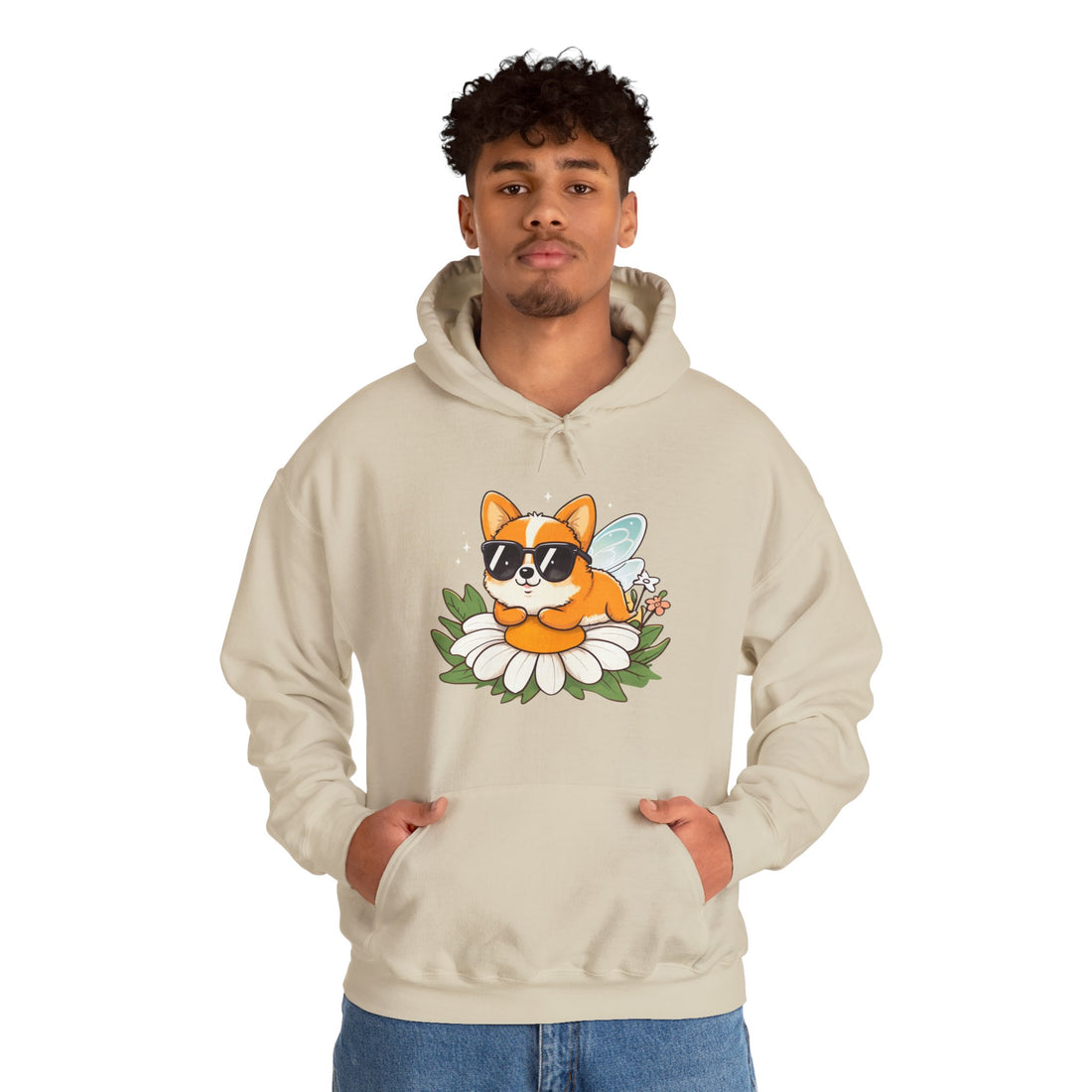 Corgi in Sunglasses Hoodie