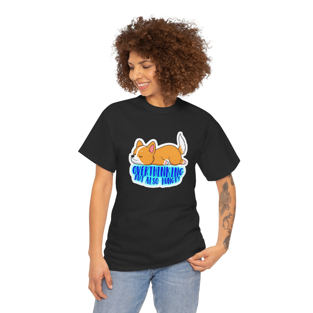 Overthinking Corgi Unisex Heavy Cotton Tee