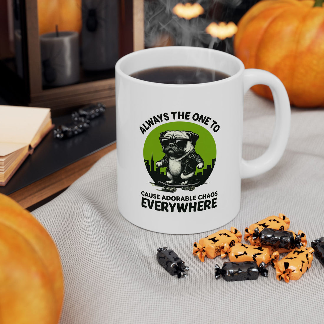 Evergreen Motivation Pug Ceramic Mug