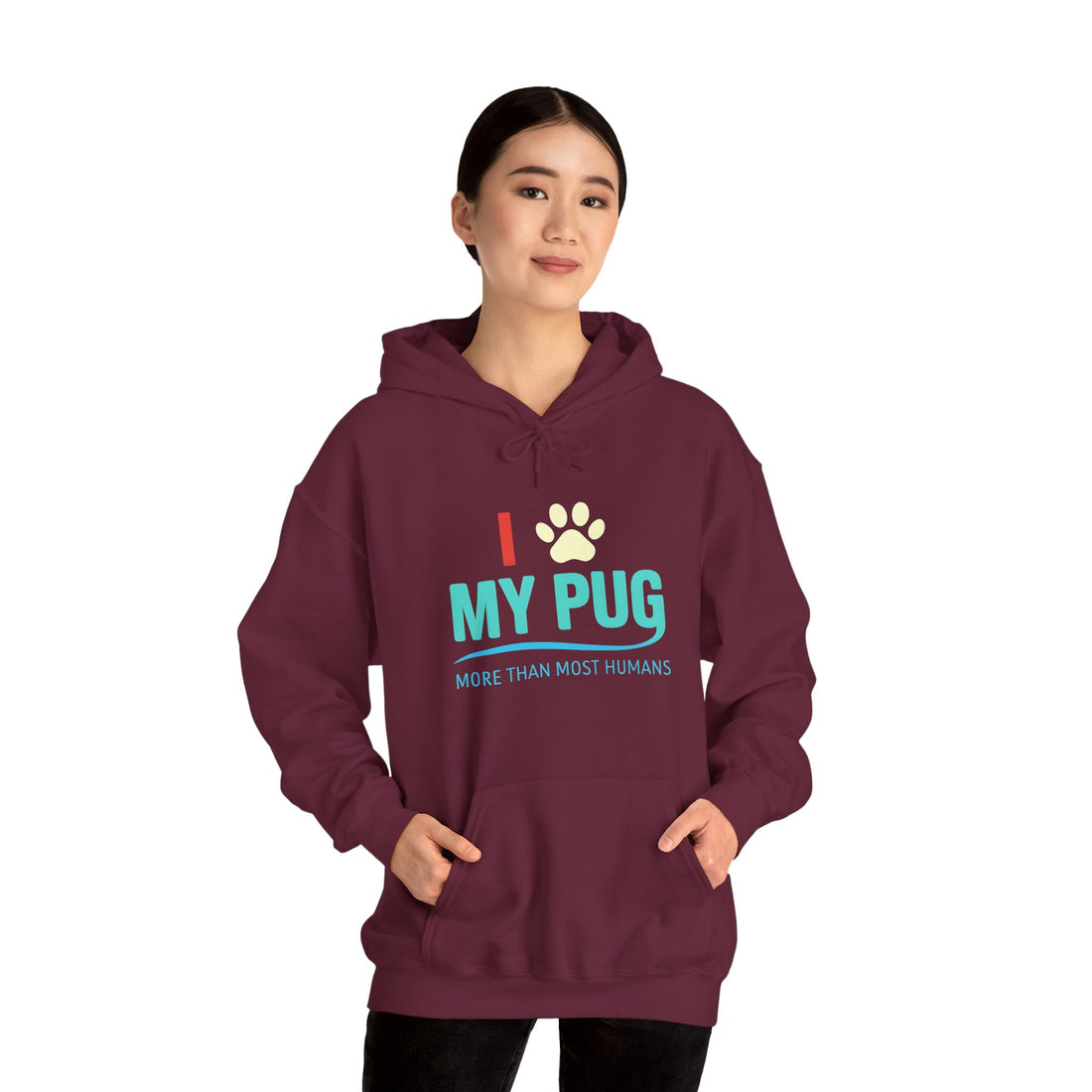 I Love My Pug Hoodie