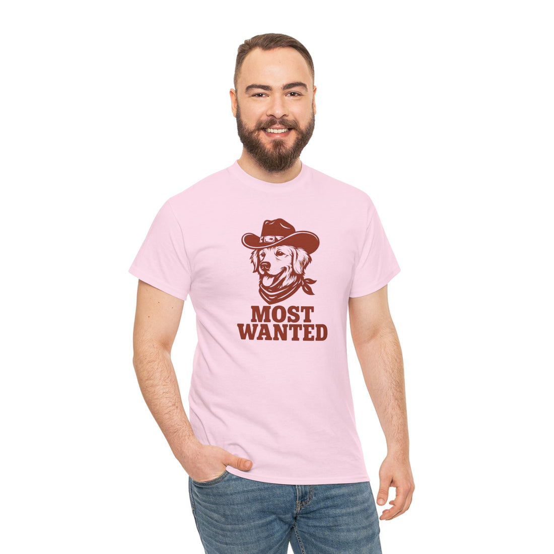 Unisex Heavy Cotton Tee Most Wanted Dog Design