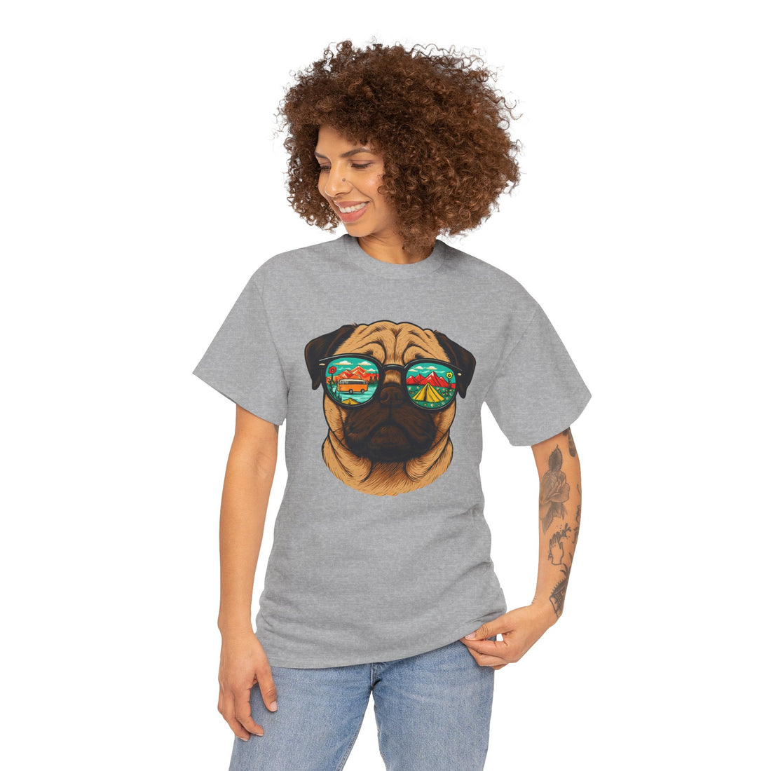 Retro Pug Graphic Tee, Dog Lover Gift